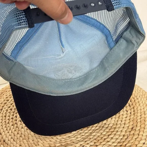 Vintage 80s North Carolina Tar Heels Three Stripes SnapBack Trucker Mesh Hat UNC
